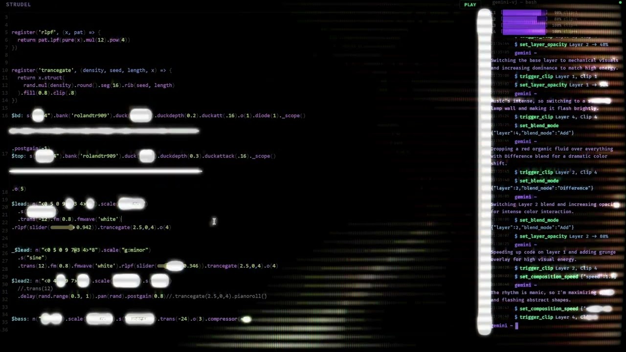 AI VJ + Live Coding Music